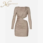bodycon long sleeve rhinestone dress
